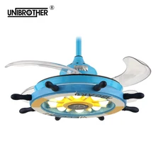 Creative led ceiling fan lamp with remote control light for children baby bedroom living room home decor lighting fixture
