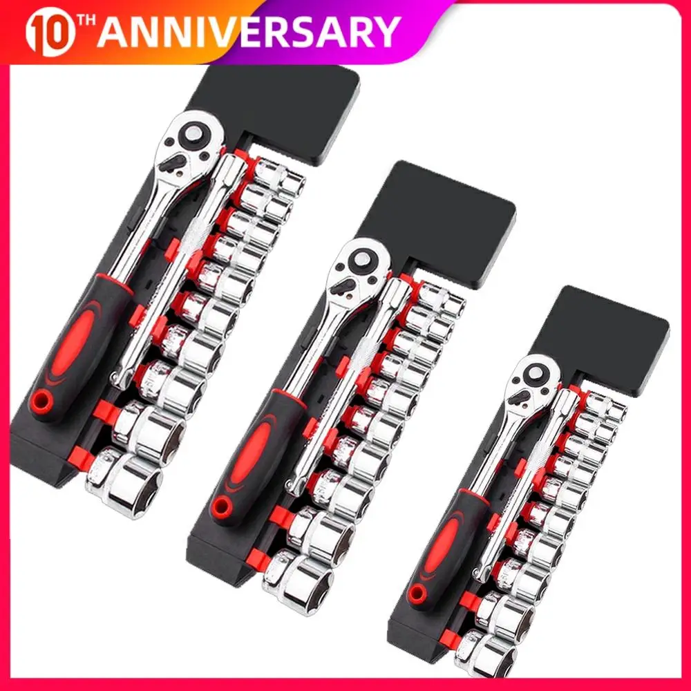

Ratchet Wrench Set Chrome Vanadium Steel 1/4 3/8 1/2 Inch auto repair tool Socket adapter set shock heads