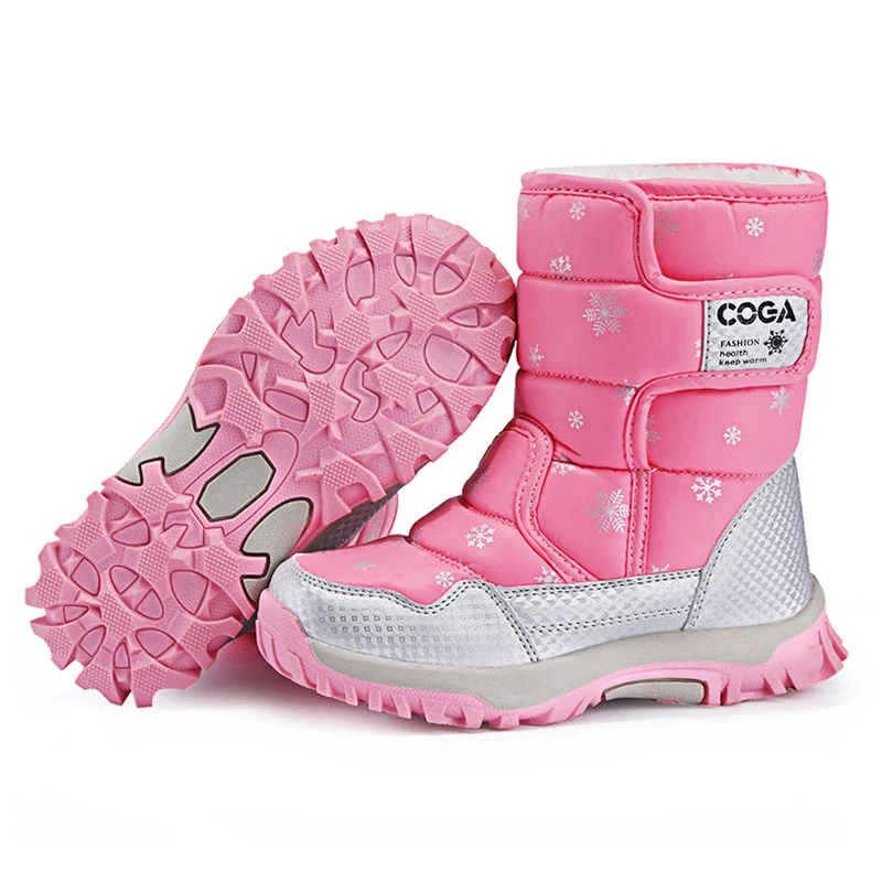 Boots For Girls 2021 Casual Fashion Children Winter Snow Shoes Boys Kids Babys Anti-Slippery Pink Warm Cotton Sneaker