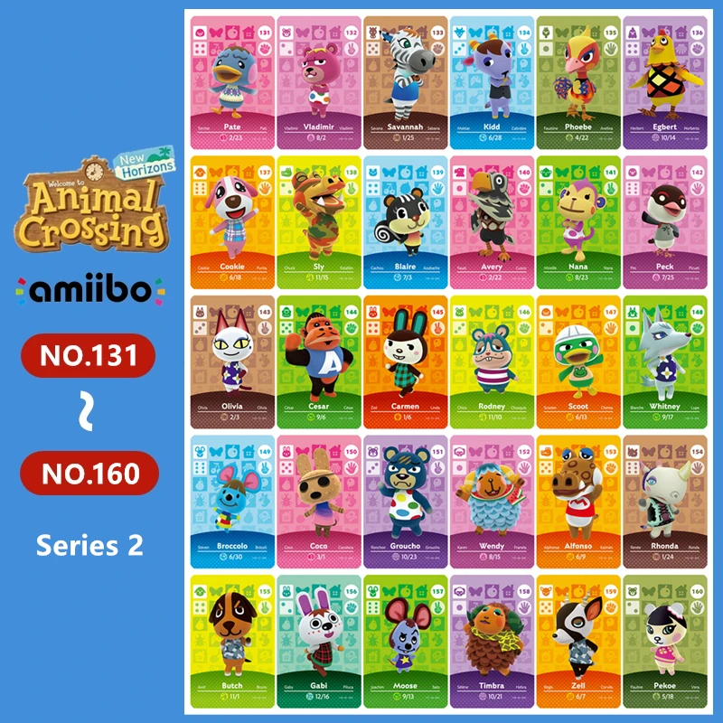 Croxxing-tarjeta de juego Ntag215, Animal, NFC, Ntag215, Switch 3DS, n. ° 131 ~ 160, serie 2