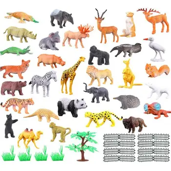 

Children Educational Simulation Animal World Model Set Fake Fence Tree Modeling Girls Boys Toys