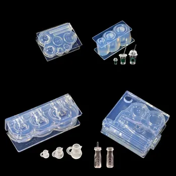 

Handmade Mini Hollow Milk Bottles Cup Straw Silicone Resin Molds Craft Tools