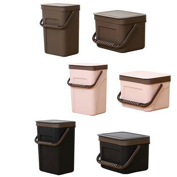 

Waste Bin Office Kitchen Bathroom Dustbin with Save Space For Home Wall Mounted Trash Can Dual-Use Storage Box