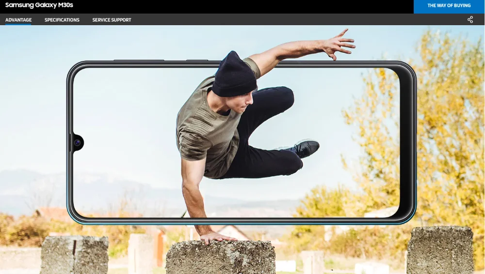Samsung Galaxy M30s 6 ГБ 128 ГБ 6," sAMOLED дисплей 48MP Тройная камера 6000 мАч батарея мобильный телефон