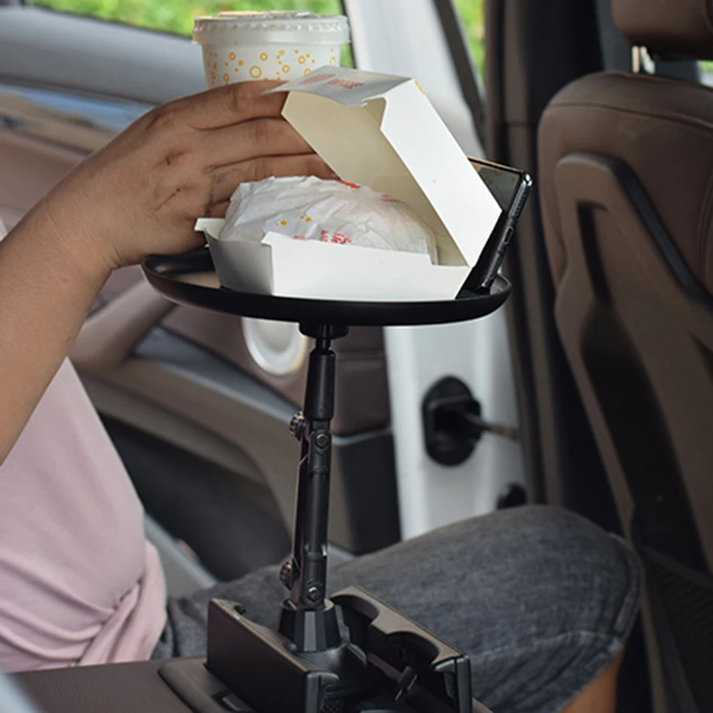 2 in 1 Car Mobile Phone Cup Holder Tray Auto Vehicle Rotary Food Table Bracket SUV Truck Interior Storage Replacement