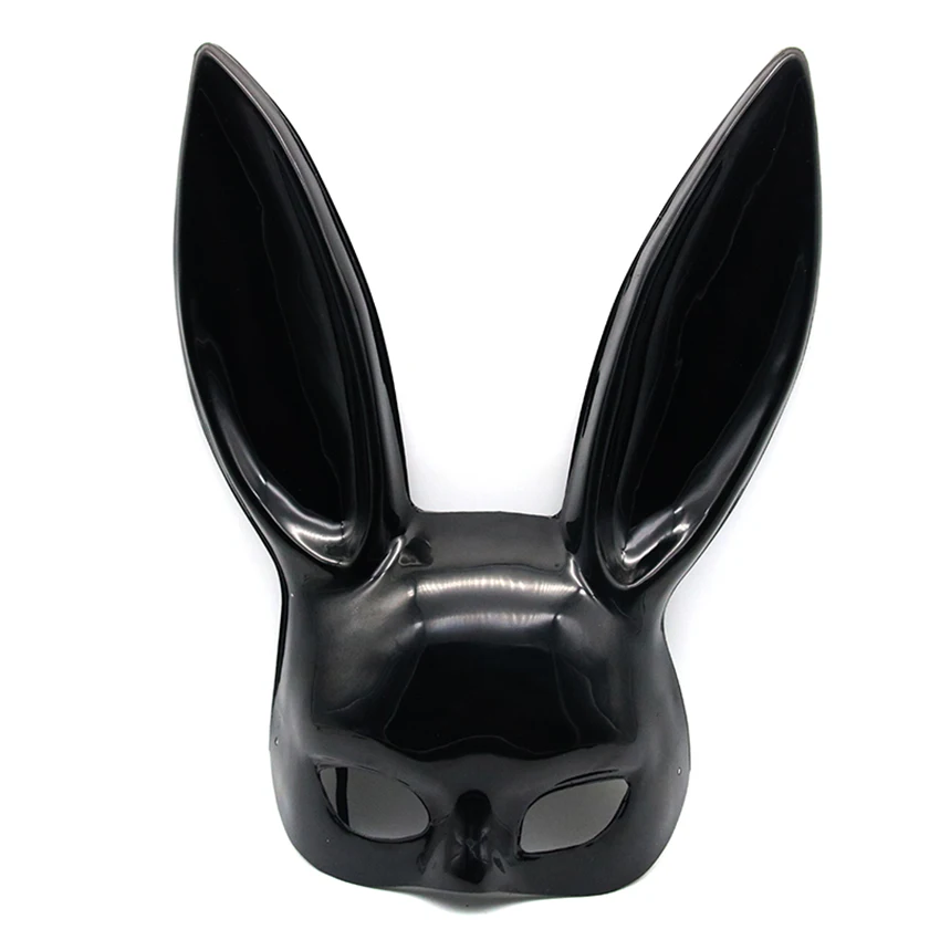 

Women's Rabbit Mask Adult Bunny Ear Rabbit Mask Masquerade Birthday Easter Halloween Eve Party Costume Accessory- Black, White