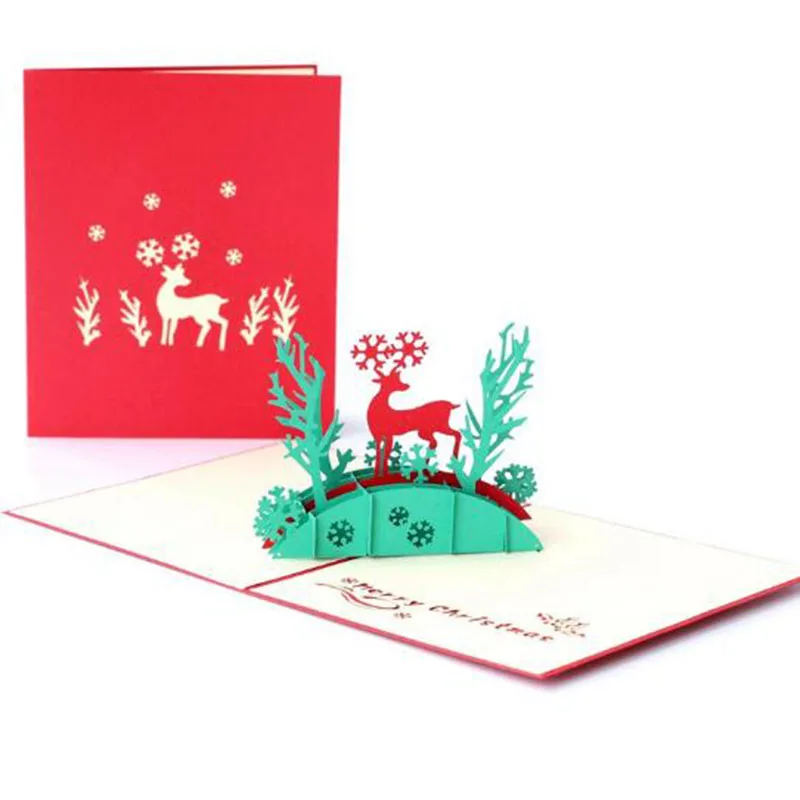  3pcs/10pcs Creative 3D Santa Claus invitation Card Handmade Christmas Gift Greeting Card Birthday N - 4.0003E+12
