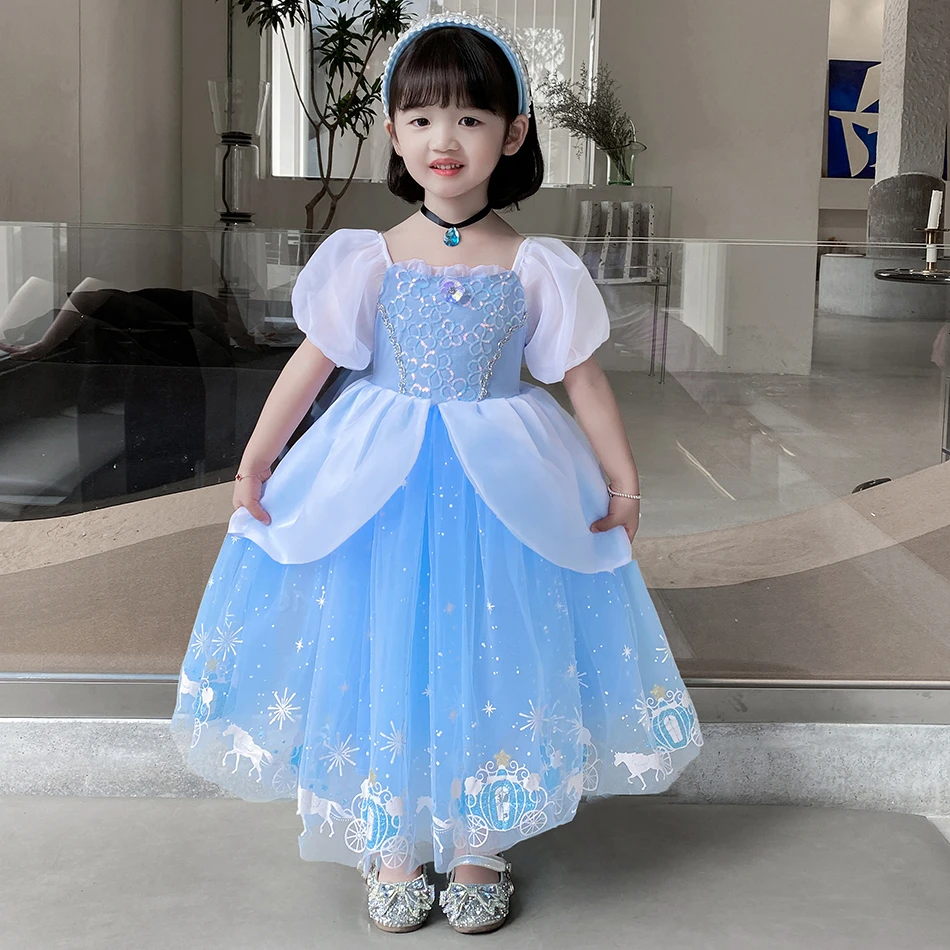 ディズニーシンデレラの女の子のためのドレス ハロウィーンパーティーのためのプリンセスドレス ファンタジーの衣装 2 10t Aliexpress