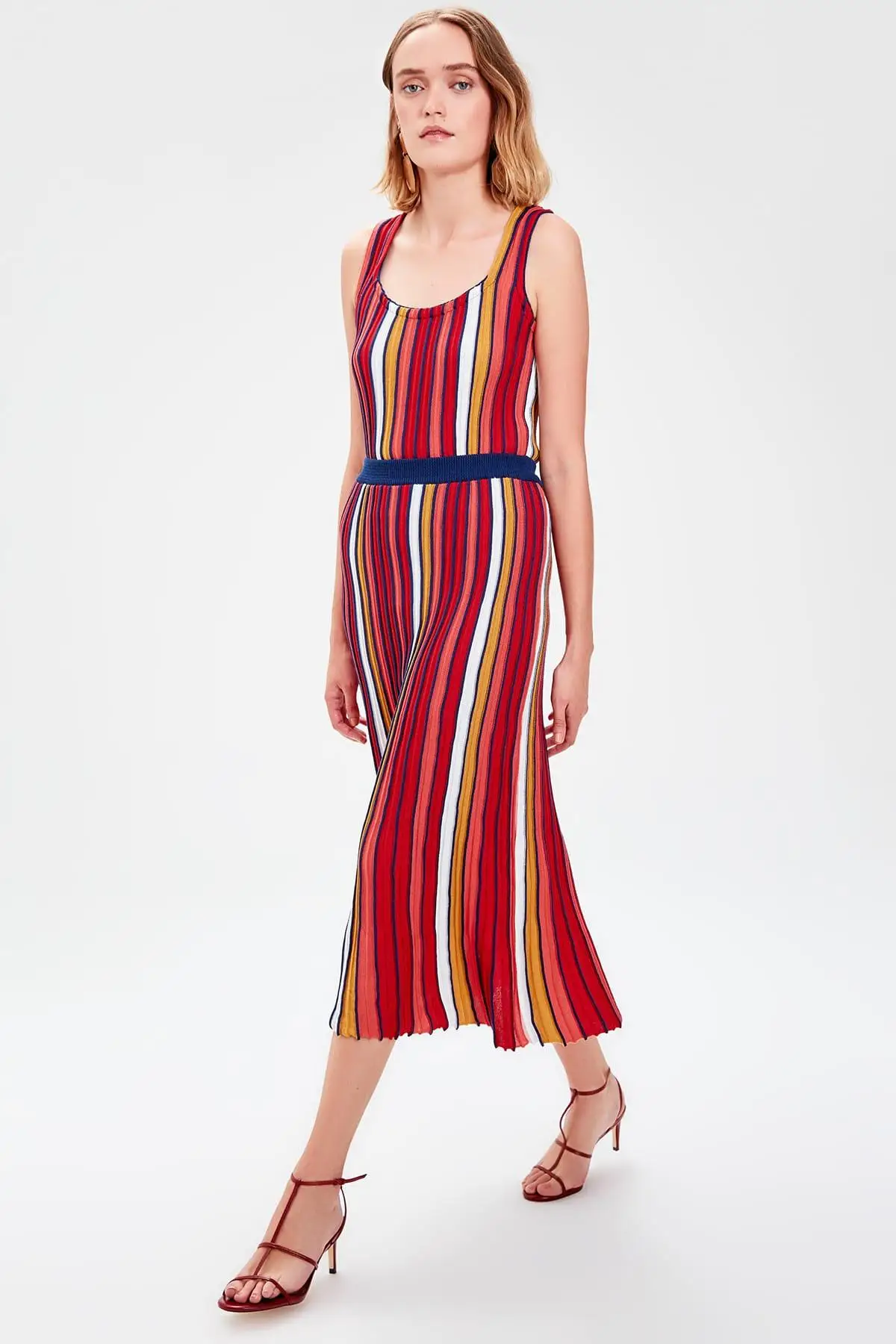 

Trendyol Multi-Color Striped Sweater Skirt TWOAW20GO0026