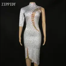 Сексуальное оранжевое платье с АБ камнями, длинное вечернее платье, костюм с рукавами, платье для певицы, танцев, блестящие стразы