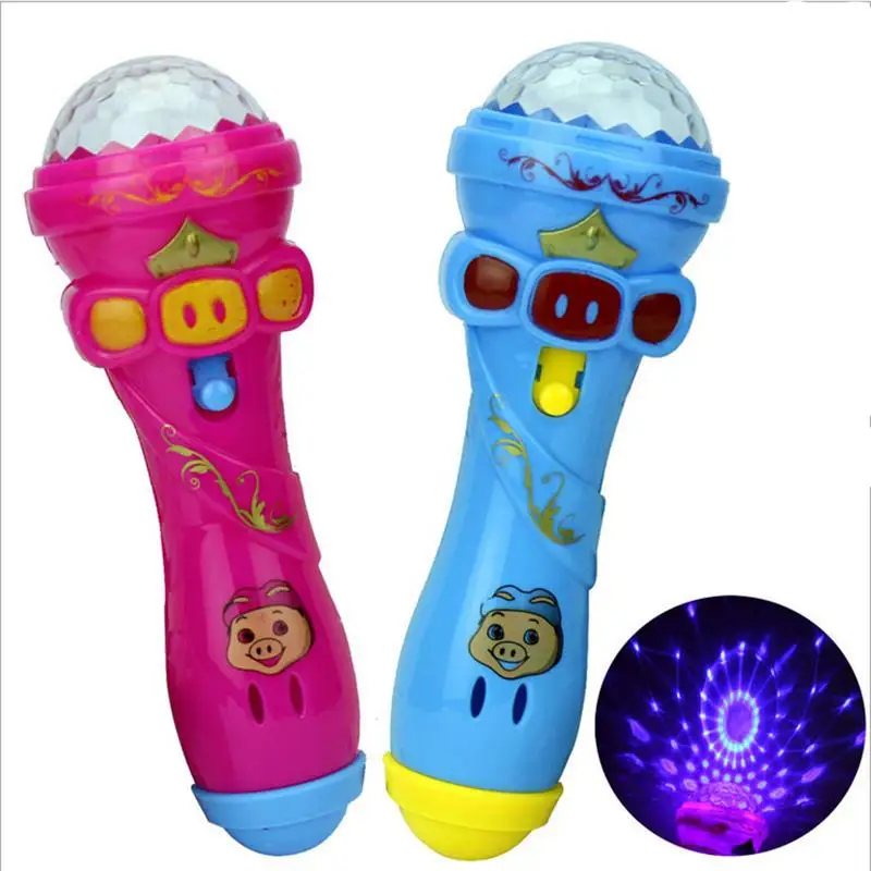

None Kids Cute Pig LED Light Up Colorful Flashing Toy, Children Flash Stick Microphone, Starry Flashlight Toys