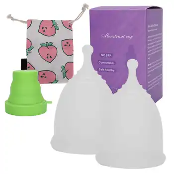 

Women Famale Hygienic Silicone Menstrual Cup Portable Reusable Feminine Hygiene Cup Soft Anti-Leakage Lady Period Cup