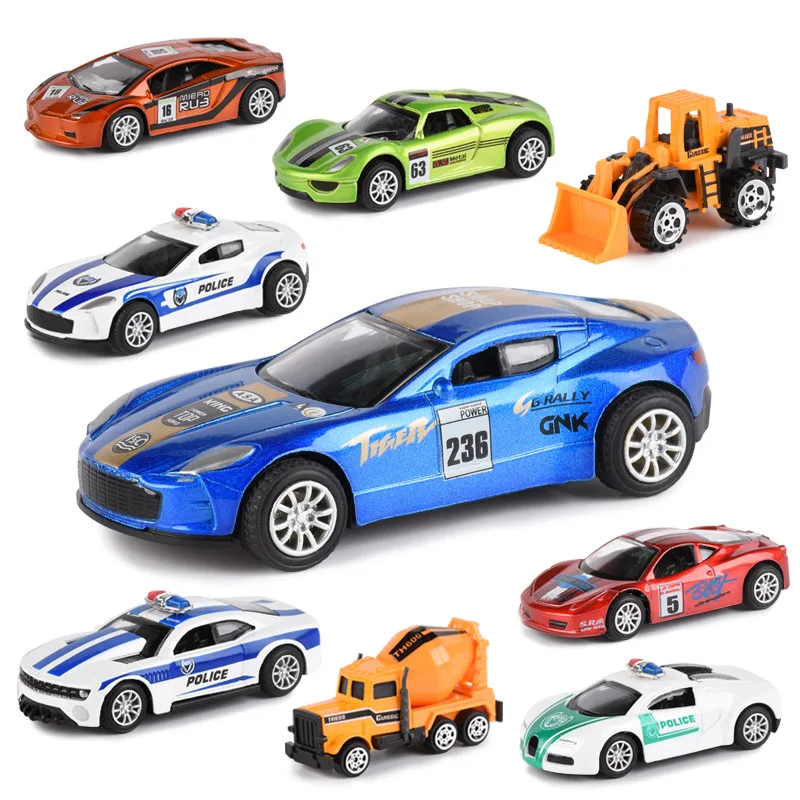 

Model Cute Warrior Car Mini Car Model Police Car Forklift Model Children Boy Alloy Toy Car Package