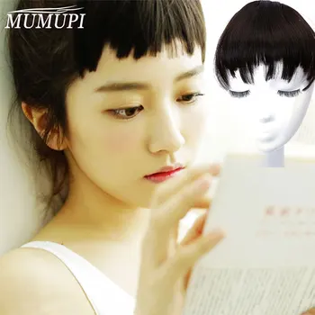 

MUMUPI Natural brown hair bang Fringe balck extension Short synthetic fiber for women young girl