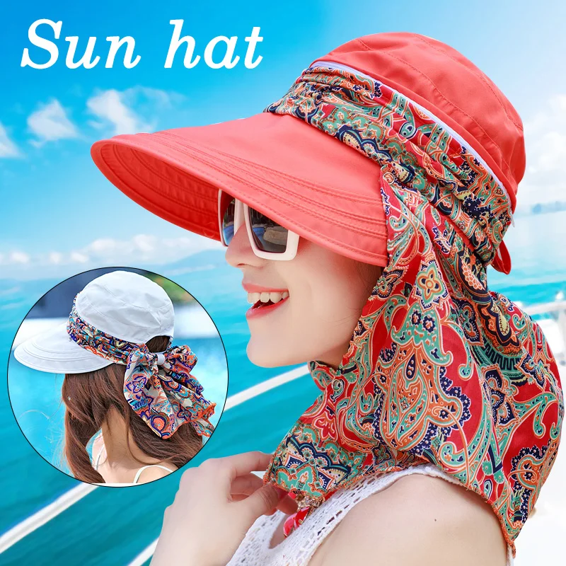Women Floral Wide Brim Foldable Sun Hat 