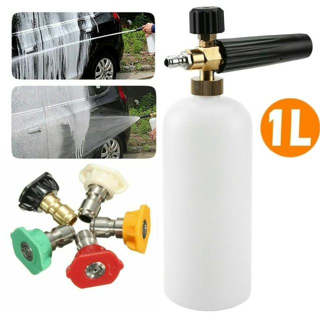 Snow Foam Lance, 1L 1/4 Quick Release Foam Cannon For Pressure Washer,  Adjustable Soap Dispenser Nozzle Foam Lance Bottle Car Wash 