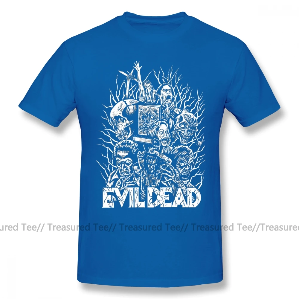 Футболка «злые мертвецы», футболка «злые мертвецы», 4xl, футболка с принтом, мужская летняя футболка из 100 хлопка, футболка с коротким рукавом - Цвет: Blue