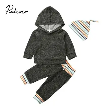 

Spring Autumn Kids Cotton Clothes Sets Baby Girls Boys Sports Hooded T-Shirt Pants 3pcs/Sets Fashion Children Casual Tracksuits