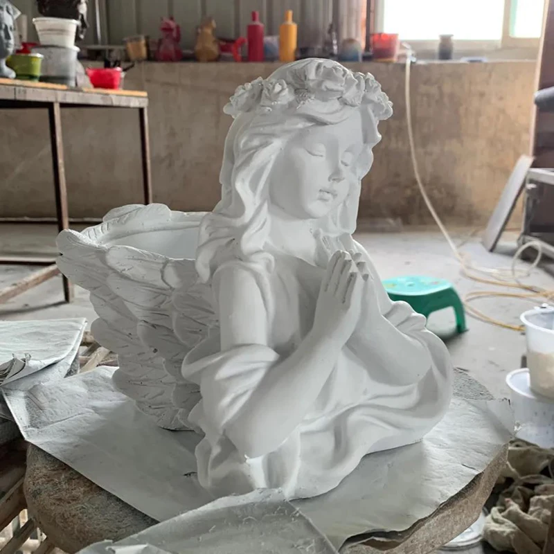 UZOURI Jardinière Pot De Fleurs Pots De Jardinière Pots De Plantes Uniques Jardinière En Résine Pot De Fleurs En Forme De Gobelet Ange Décoration Pots De Plantes Pots De Jardin(17.5x17.5x21.5cm