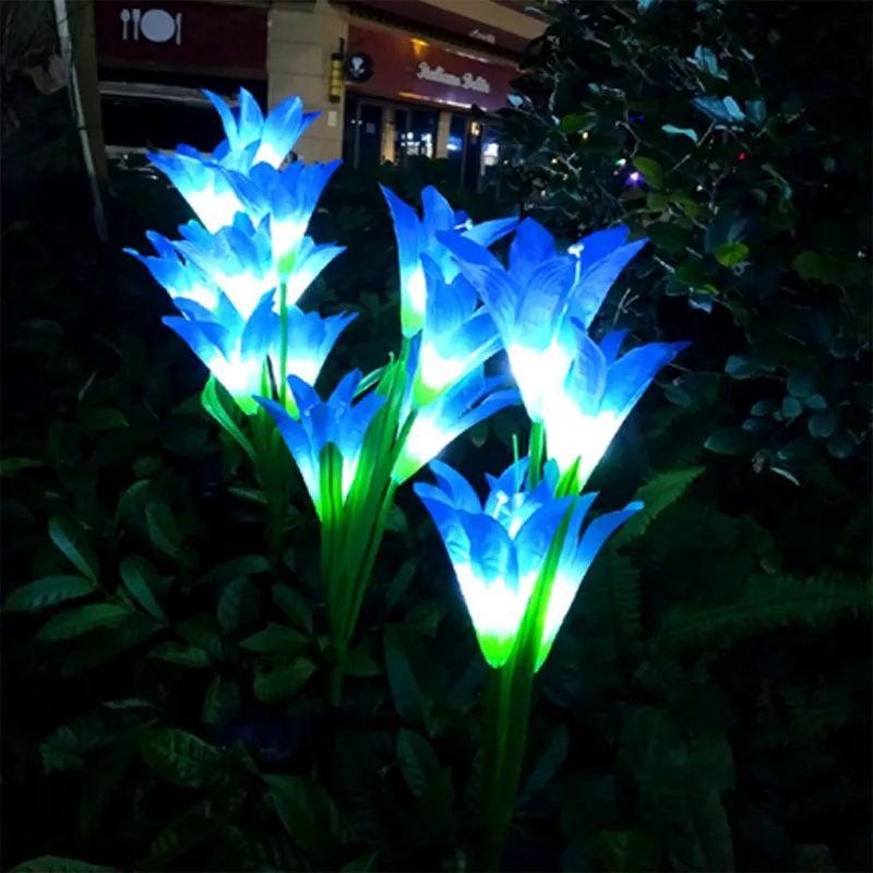 Solar Power Garden Light Outdoor Waterproof Color Change Lighting Flower Led Lawn Lamp Christmas Decor Garden Decoration Lights