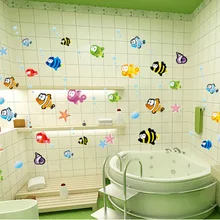 AliExpress Foreign Trade Removable Wall Adhesive Paper Bathroom Toilet Decoration Flounder Wall Sticker AY618