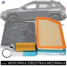 Oil Pollen Cabin Air Filter Combo Set For Jeep Cherokee 2014 2015 2016 2017 2018 3.2L 3239CC V6 68191349AA 52022378AA 68223044AA