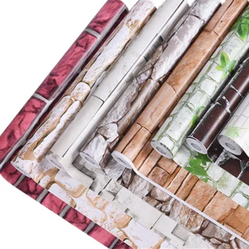 

3D Retro Imitation Brick Wallpaper Waterproof PVC Self-Adhesive Wallpaper TV Background Living Room Kitchen Bedroom Wall Sticker