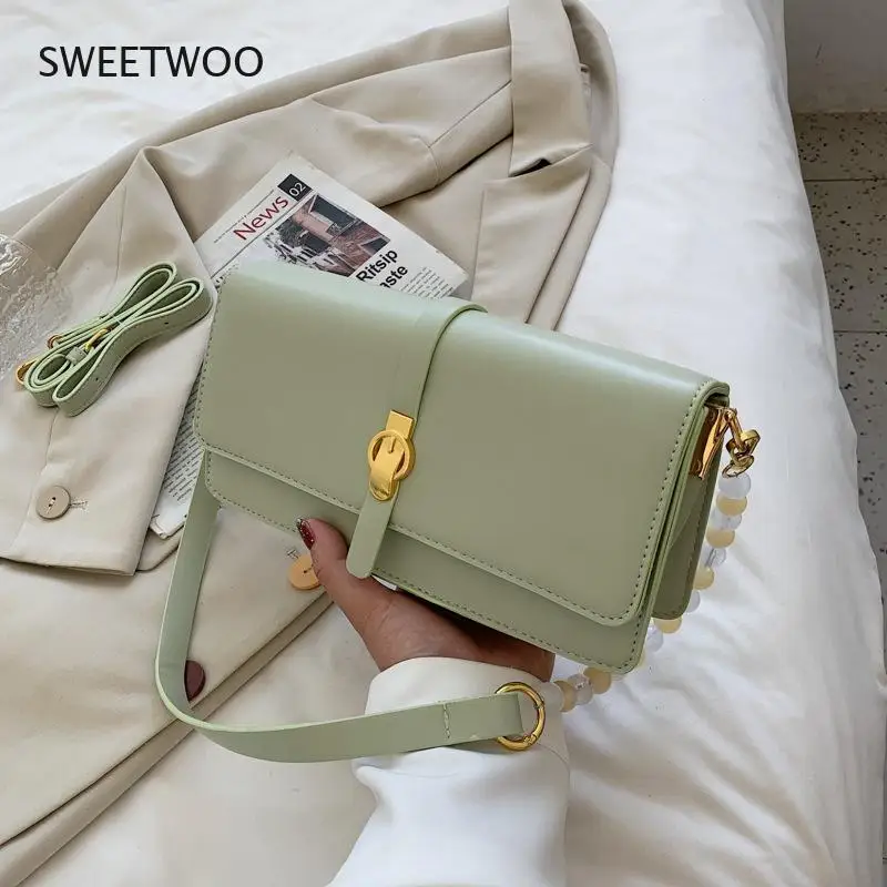 Luxury brand retro beaded bag women's 2021 shoulder bag leather bag high quality luxury handbag