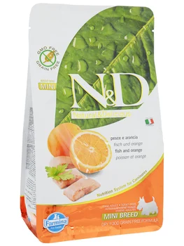 

N&D Dog Fish & Orange Adult Mini корм для взрослых собак мелких пород, Рыба и апельсин, 800 г.