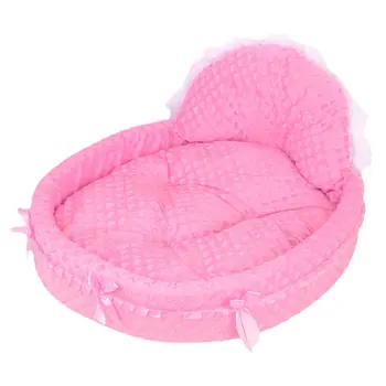 

Pet Dog Puppy Princess Bows Lace Heart Elegant Lovely Bed Doghouse Pet Warm Bed