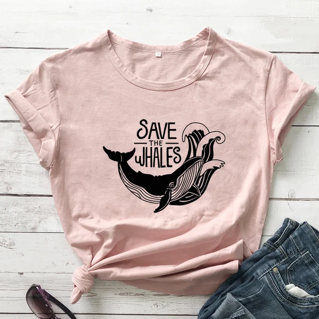 Womens Vegan Tshirts Organic, Women Tshirt Whale
