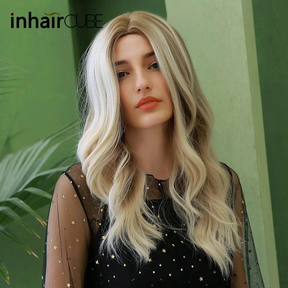 Inhaircube синтетические парики Смешанные цвета блонд/коричневый корень