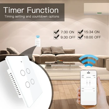 

Smart Switch Smart Life/Tuya App 120 Model US 4 Gang Multi-Control Association Voice Control with Alexa,Google Home
