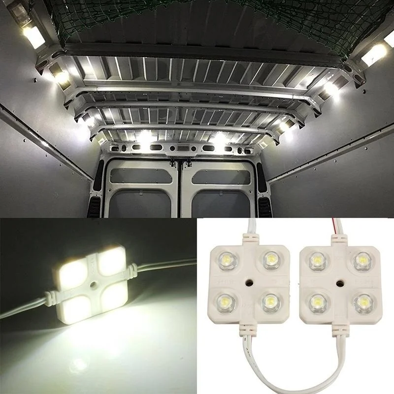 5x4 светодиодный Светодиодный белый светильник для кровати, интерьерный светильник, комплект для LWB Van Trailer Card, светодиодный светильник с четырьмя лампами