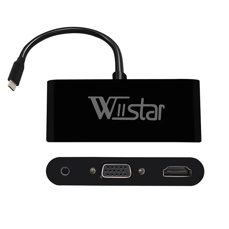 USB C к HDMI VGA аудио адаптер 3 1 type 1080P 4K Цифровой AV видео конвертер для MacBook Pro 2017|Кабели