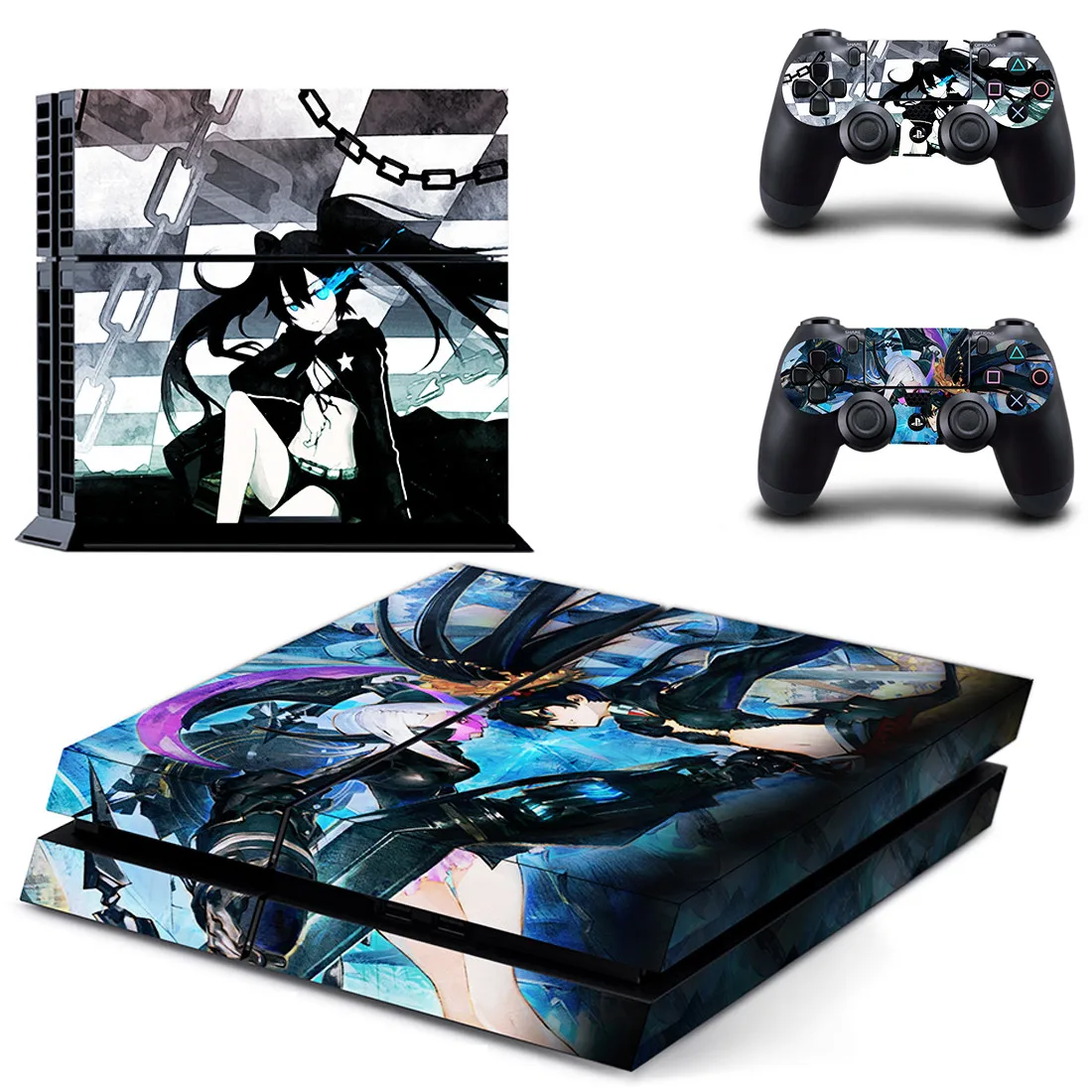 Аниме Black Rock Shooter PS4 наклейка s PS 4 Кожа Наклейка Play station 4 Pegatinas для консоли playstation 4 и 2 контроллера