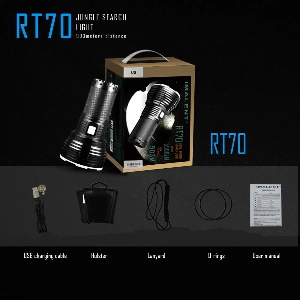 IMALENT RT70 мощный светодиодный светильник для вспышки s CREE XHP70.2 5500 люмен 18650