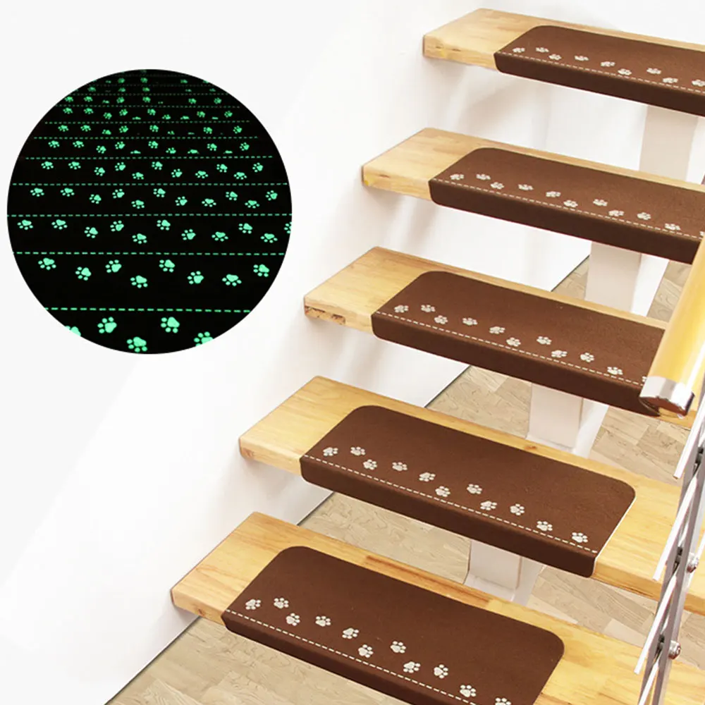 

70*22*4.5cm 1pcs Night Luminous Stair Treads Staircase Non-slip Mat Rug Protection Cover Pad Carpet for Indoor Stair Decoration