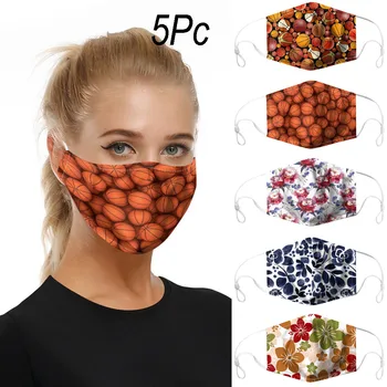 

5pc Cartoon Mouth Masks for Outdoor Reusable Quick-drying Dust Protection Anti Face Mask Comfortable Washable Earloop Mask