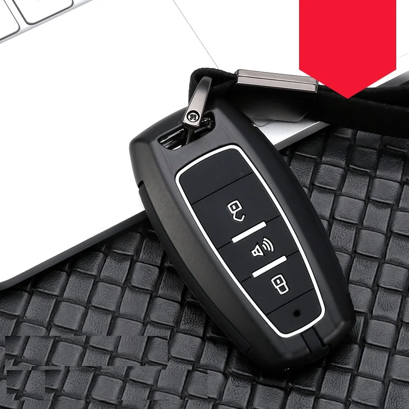 B black white Углеродное волокно сплав+ силиконовый Автомобильный Дистанционный корпус умного ключа Fob Крышка для Great wall HAVAL H6 Coupe H7 H9 H1 H2 Key - Название цвета: B black white