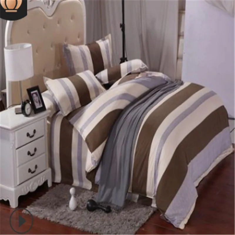 2Colours New Arrival 4 Pcs All Size Duvet Cover with Pillow Case Quilt Cover Bedding Set Single Double King - Цвет: A