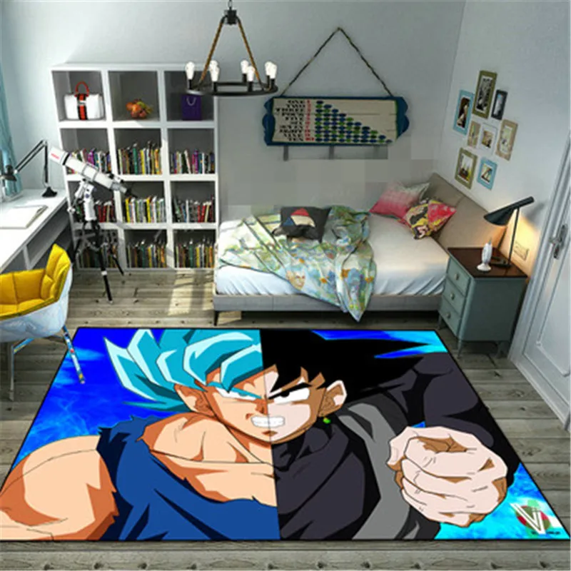 Dragon Ball Супер Saiyan Сон Гоку Ультра короткие плюшевые противоскользящие устойчивый ковер фигурка Коллекция Модель игрушки X2789 - Цвет: 100X160CM