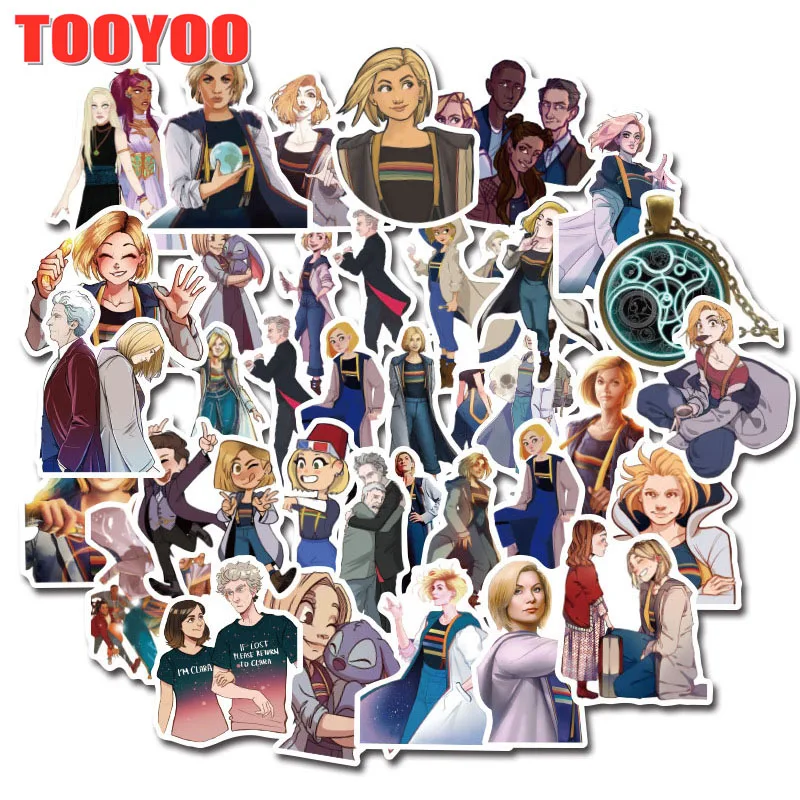 50Pcs/lot Cartoon Tardis Doctor Who Stickers For DIY TOY Skateboard Snowboard Laptop Luggage Bicycle Motorcycle Stickers