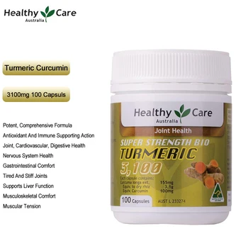 Healthy Care Turmeric Curcumin 3100mg 100Cap for Joint Liver Digestive Nervous System Health Prevent Cancer Relief IBS Arthritis