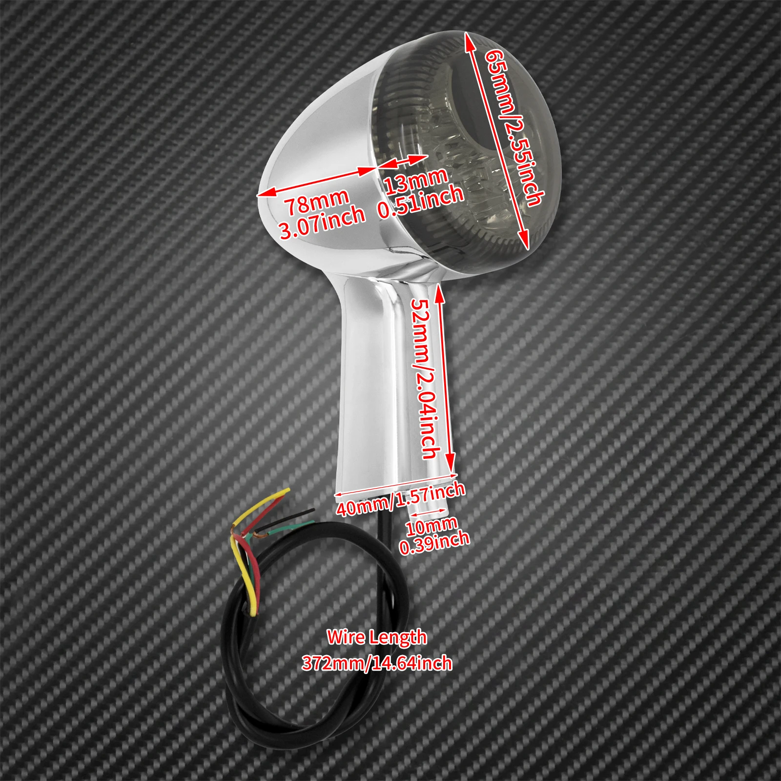 Luz led de seta traseira para motocicleta, luz de freio para