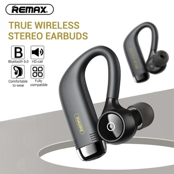 

New REMAX TWS-13 True Wireless Stereo Earbuds Light Hifi Music Player Anti-Falling Rear Hanging Earphones High-Resolution Audio
