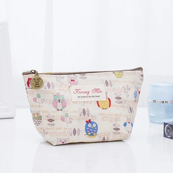 

1Pcs Muti-functional Women Cosmetic Organizer Bag Ladies Storage Make Up Bag Cute Owl Pattern Animals 3D Printing Cosmetic Pouch