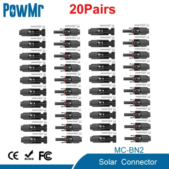 Conector Solar macho y hembra para Cable Solar, 20 pares, Conector de Panel Solar, secciones cruzadas, 2.5mm2 ~ 6.0mm2 IP67 1