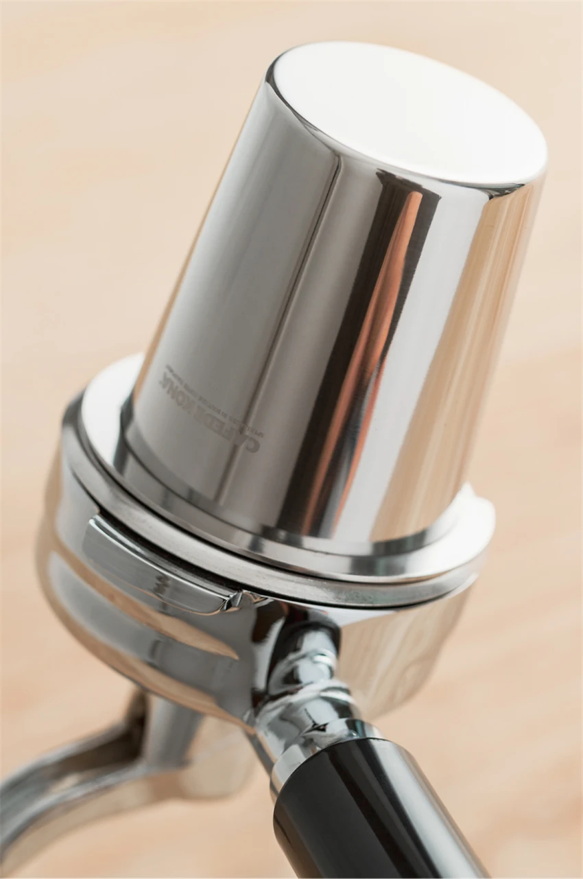 Silver Ctzrzyt Steel Dosing Cup Coffee Sniffing Mug Powder Feeder for 58mm Espresso Machine Portafilter Coffee Tamper