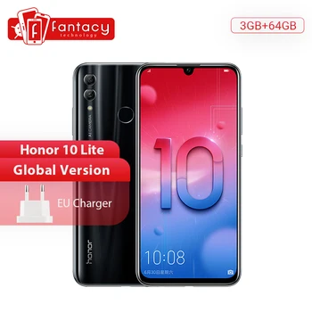 Перейти на Алиэкспресс и купить Глобальная версия Honor 10 Lite смартфон Kirin 710 Восьмиядерный 6,21 дюймов 24 МП фронтальная камера мобильный телефон Android 9,0 OTA Google Play
